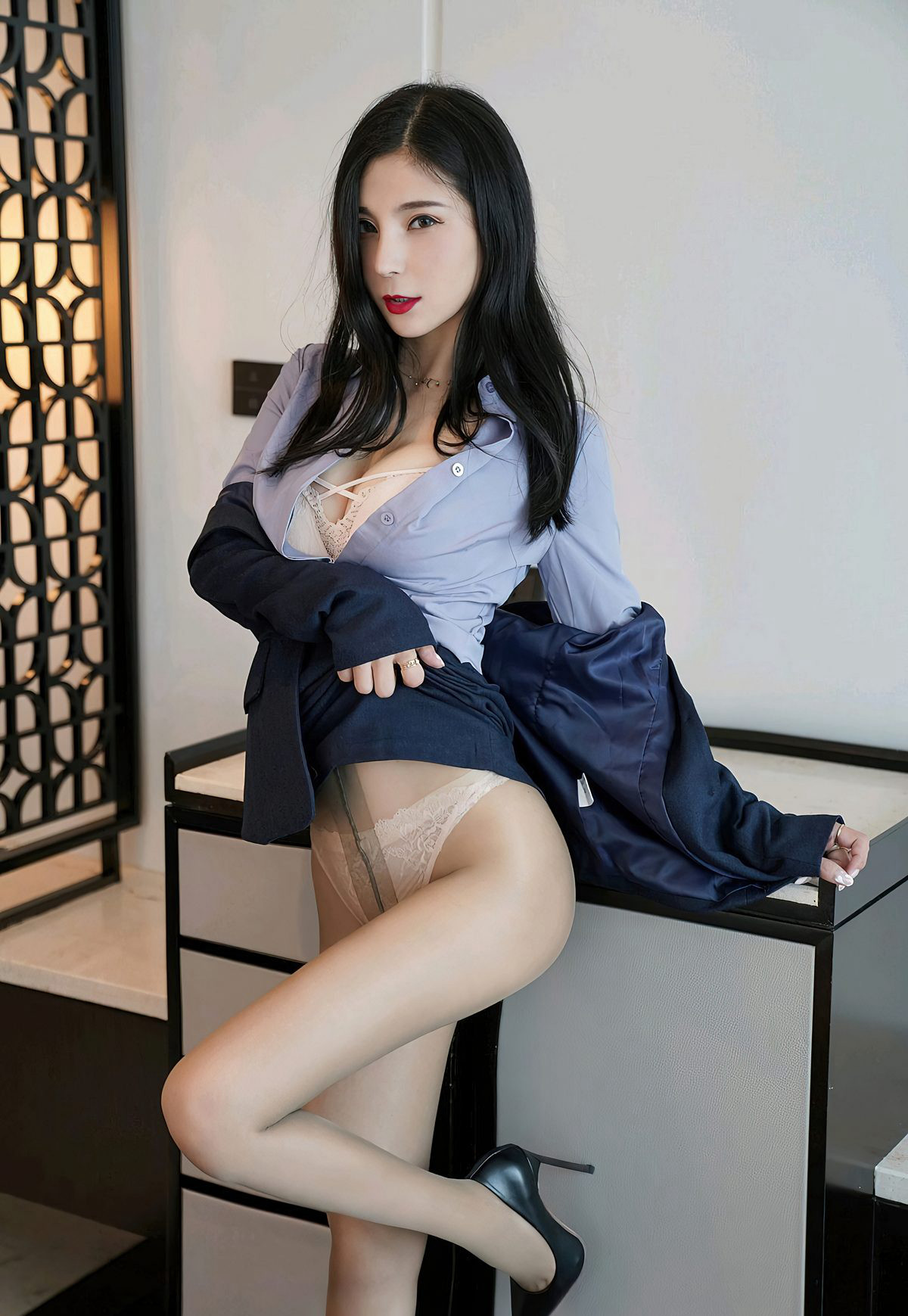 小蛮妖脱肉丝袜高跟制服诱惑2021爱美女祝大家新年快乐(3)