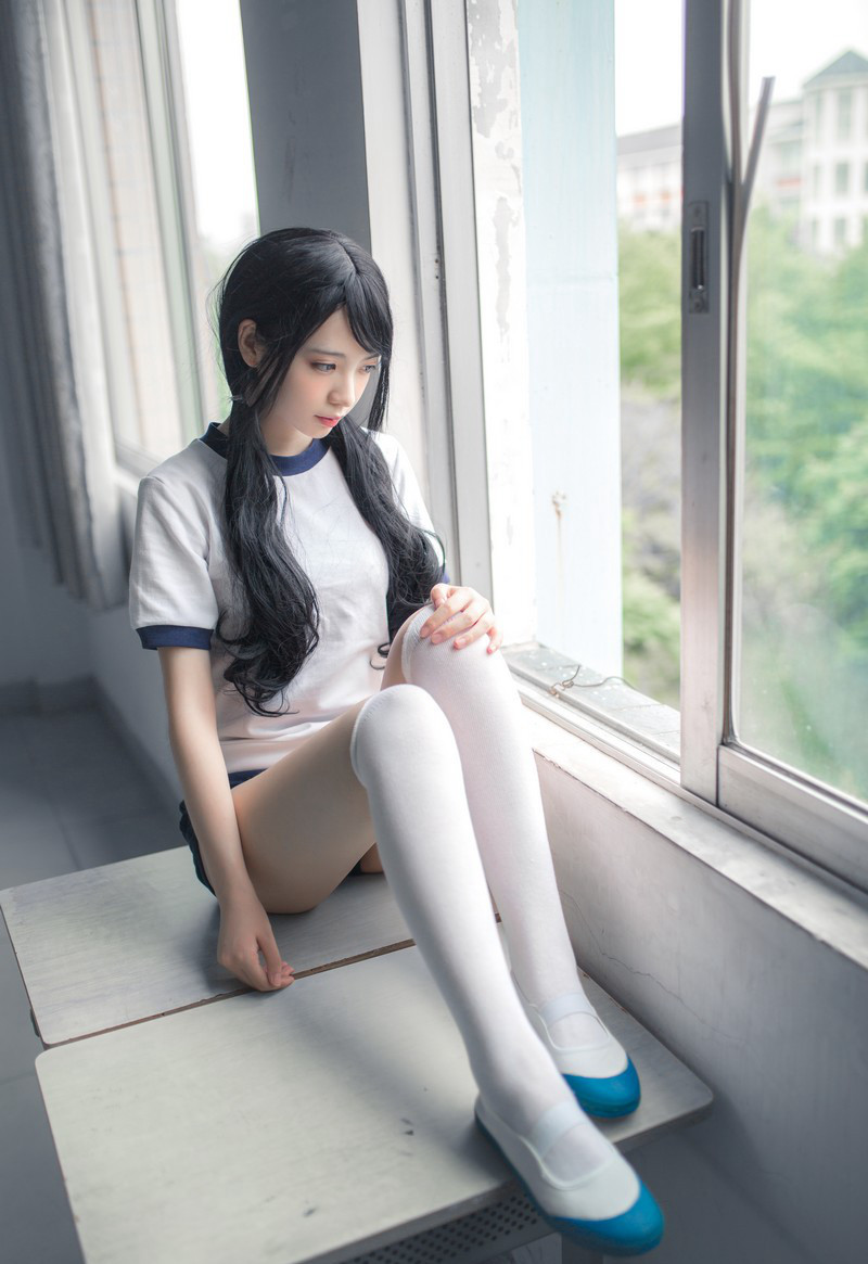 疯猫cosplay性感白丝美腿JK诱惑写真套图(1)