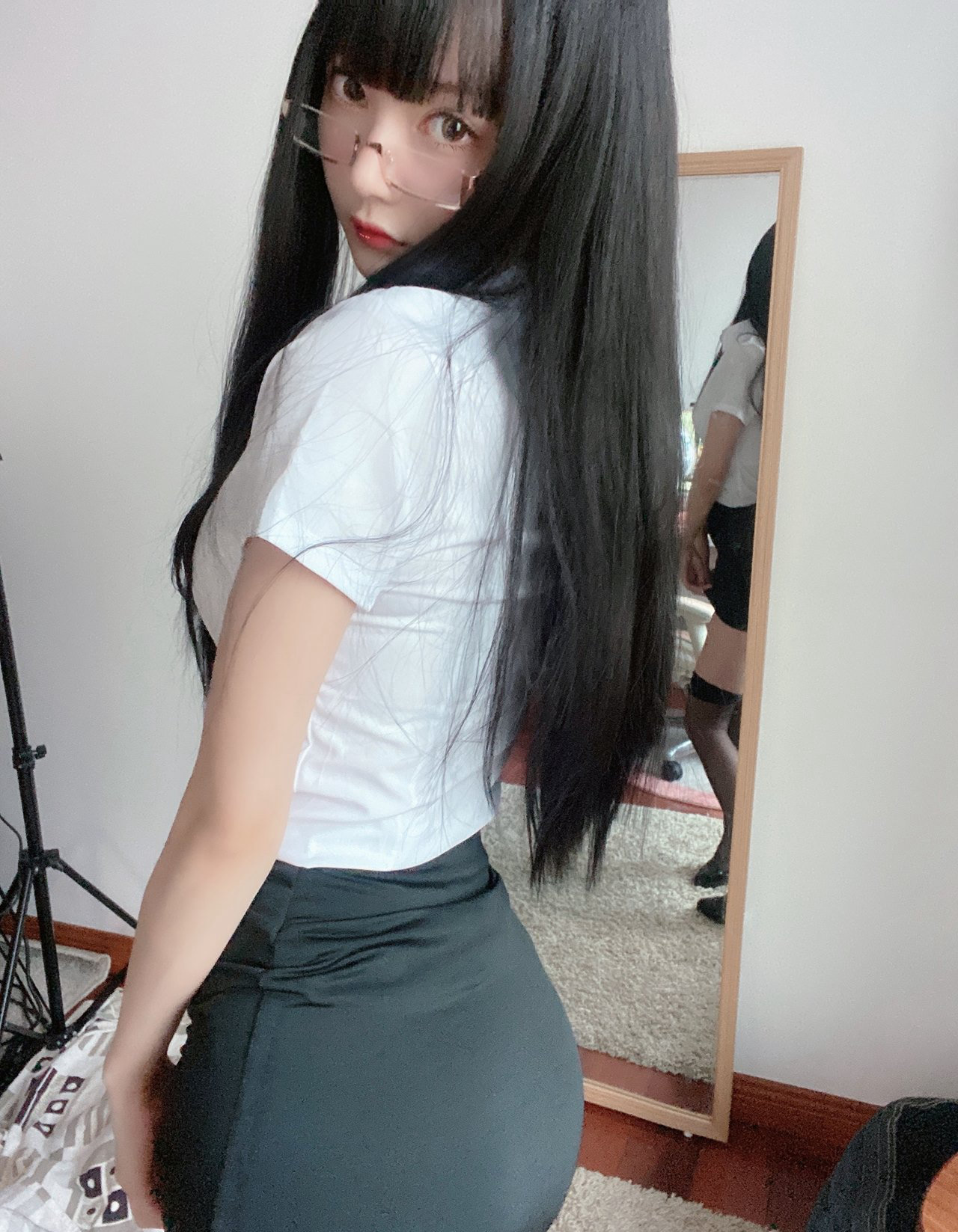 51酱美女老师cosplay大尺度超污动漫美女白丝美腿(4)